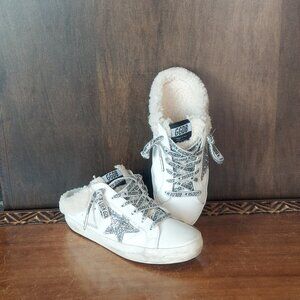Golden Goose Super Star Sabot Shearling White Leather Mule Slide Sneaker 39/US 9